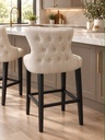 Beige Stool with Black Legs 