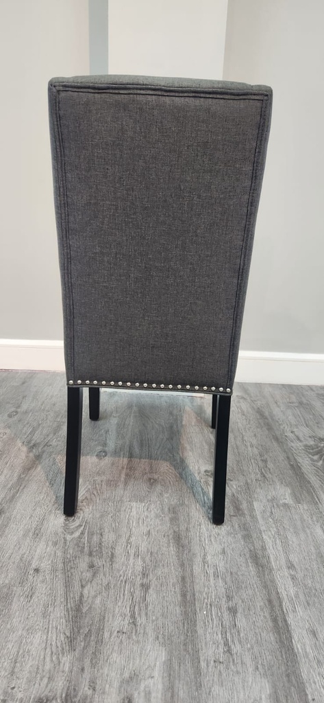 Baron Fabric Gray Studded Dining Chair 