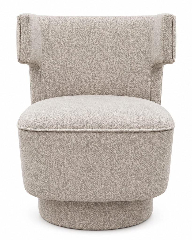 Dottie Modern Swivel Chair-Grey & Ivory Patterned  
