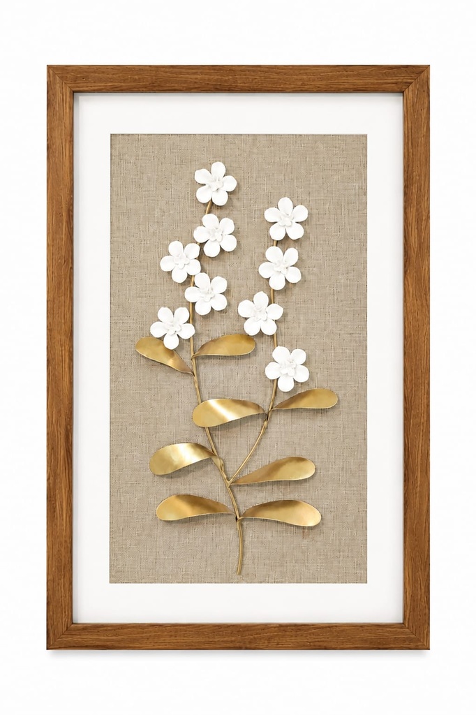 White and Crystal 3D Floral Wallart 