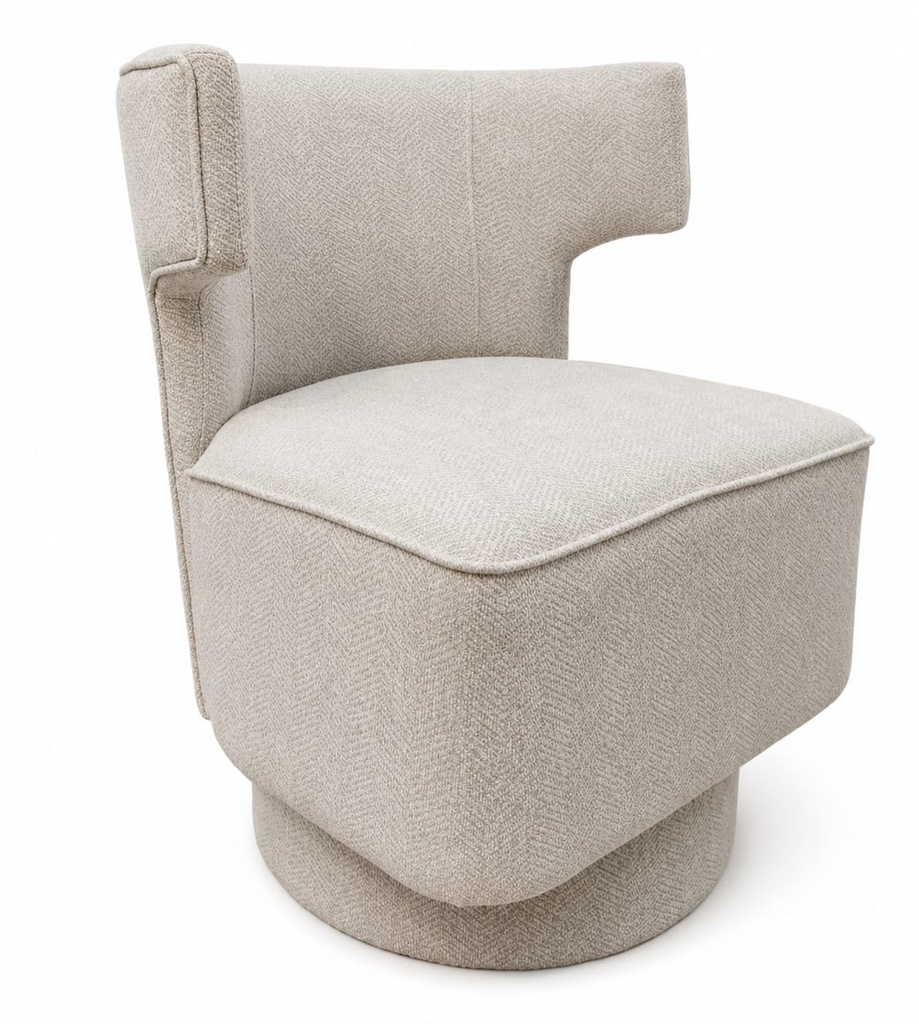 Dottie Modern Swivel Chair-Grey & Ivory Patterned  