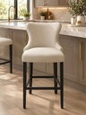 Beige Stool with Black Legs 