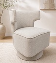 Dottie Modern Swivel Chair-Grey & Ivory Patterned  