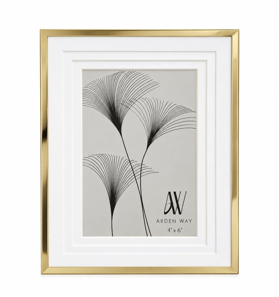 4" x 6" Arden Way Gold & White Inlay Picture Frame 