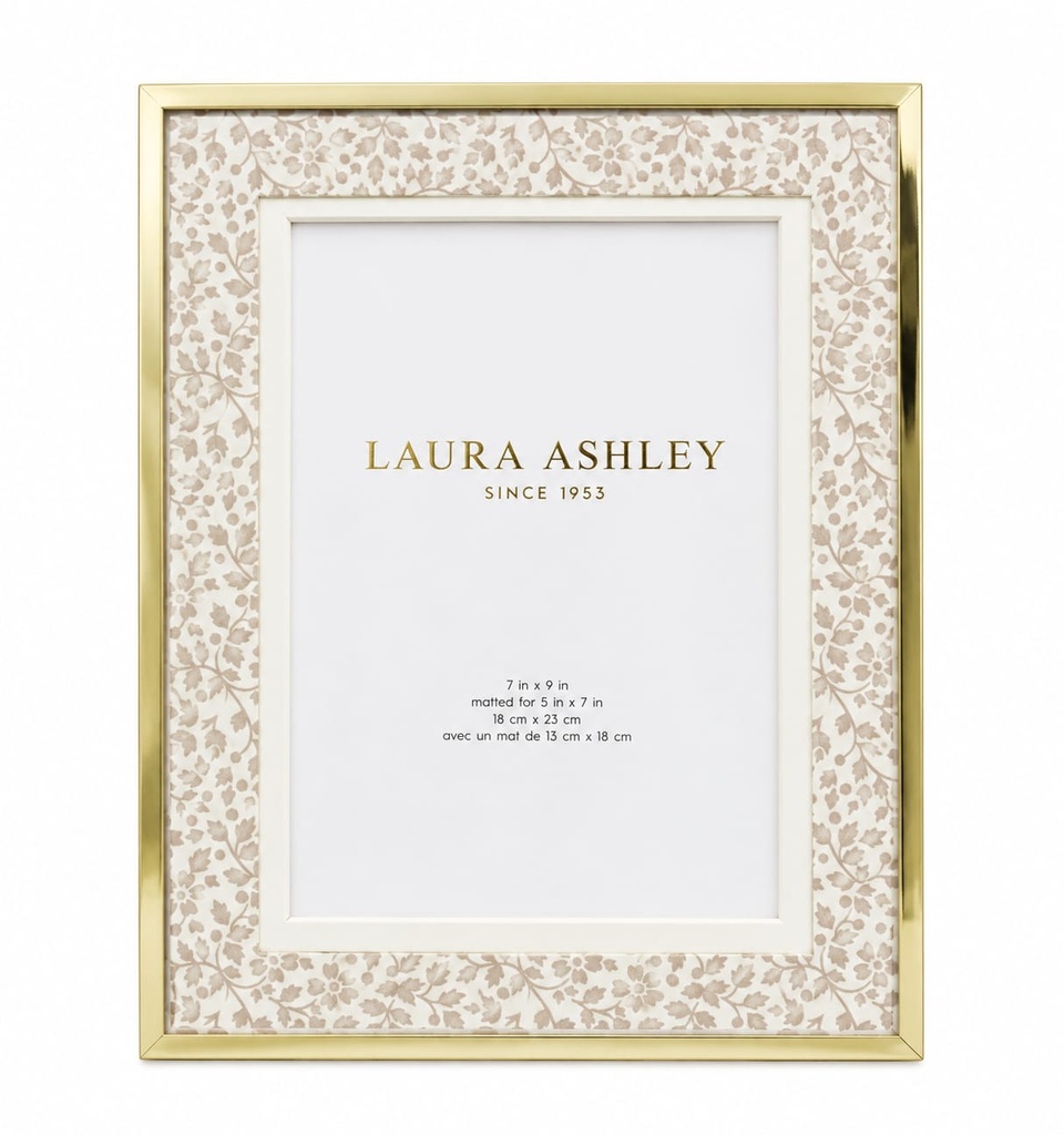 5" x 7" Laura Ashley Gold & Floral Picture Frame 