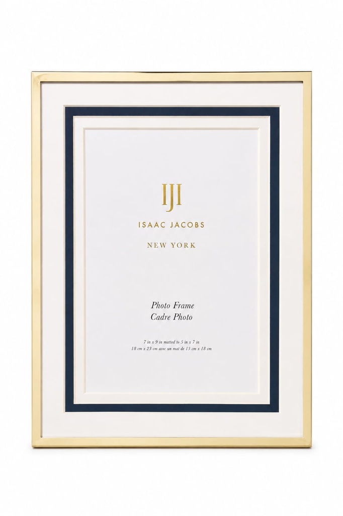 5" x 7" Isaac Jacobs Navy, White & Gold Picture Frame