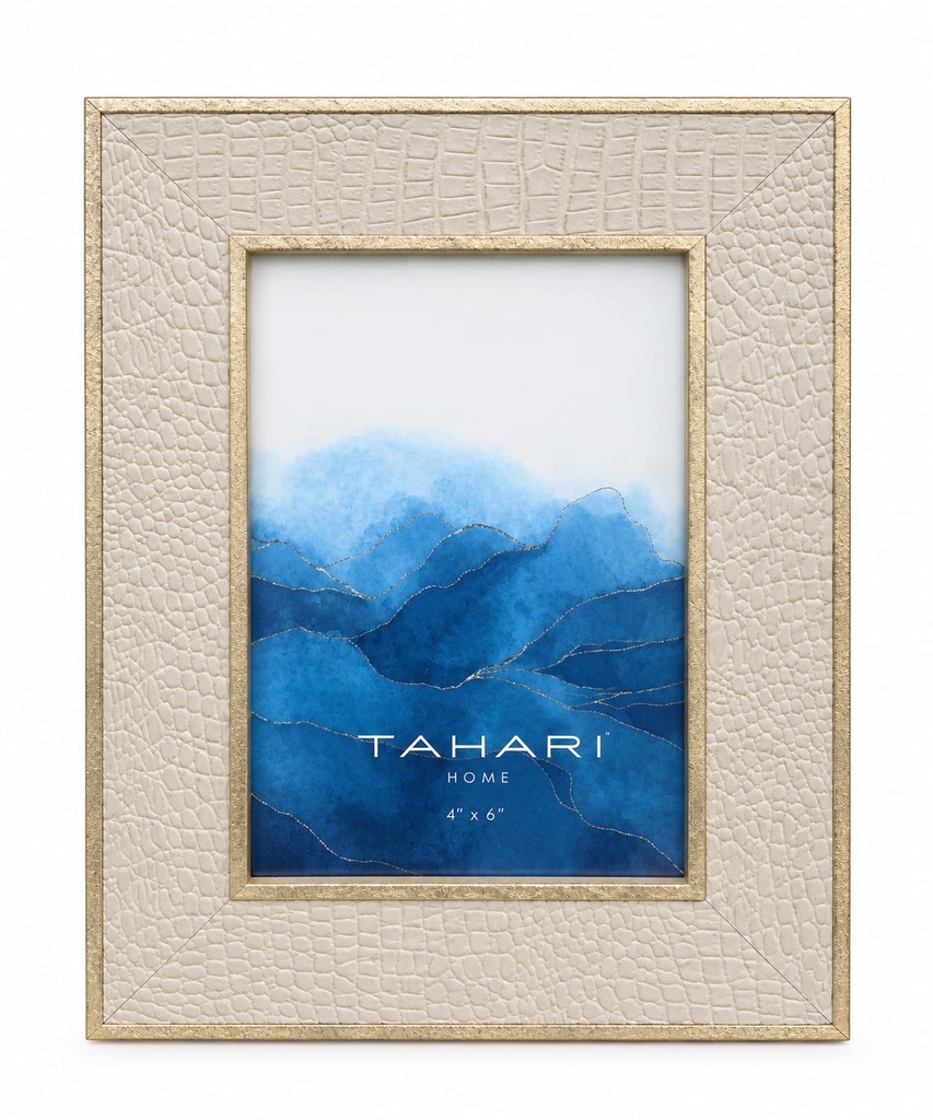 4" x 6" Tahari Home Beige Snakeskin Picture Frame 