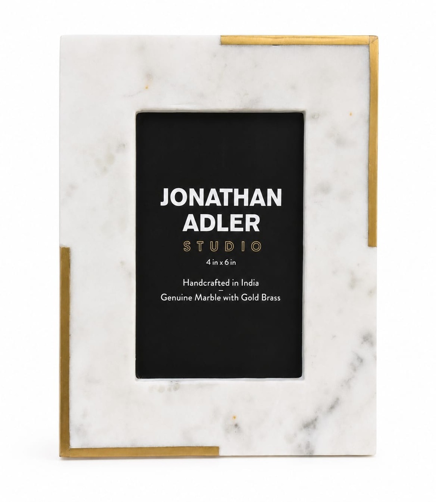 4" x 6" Genuine Marble with Brass Detail Picture Frame 