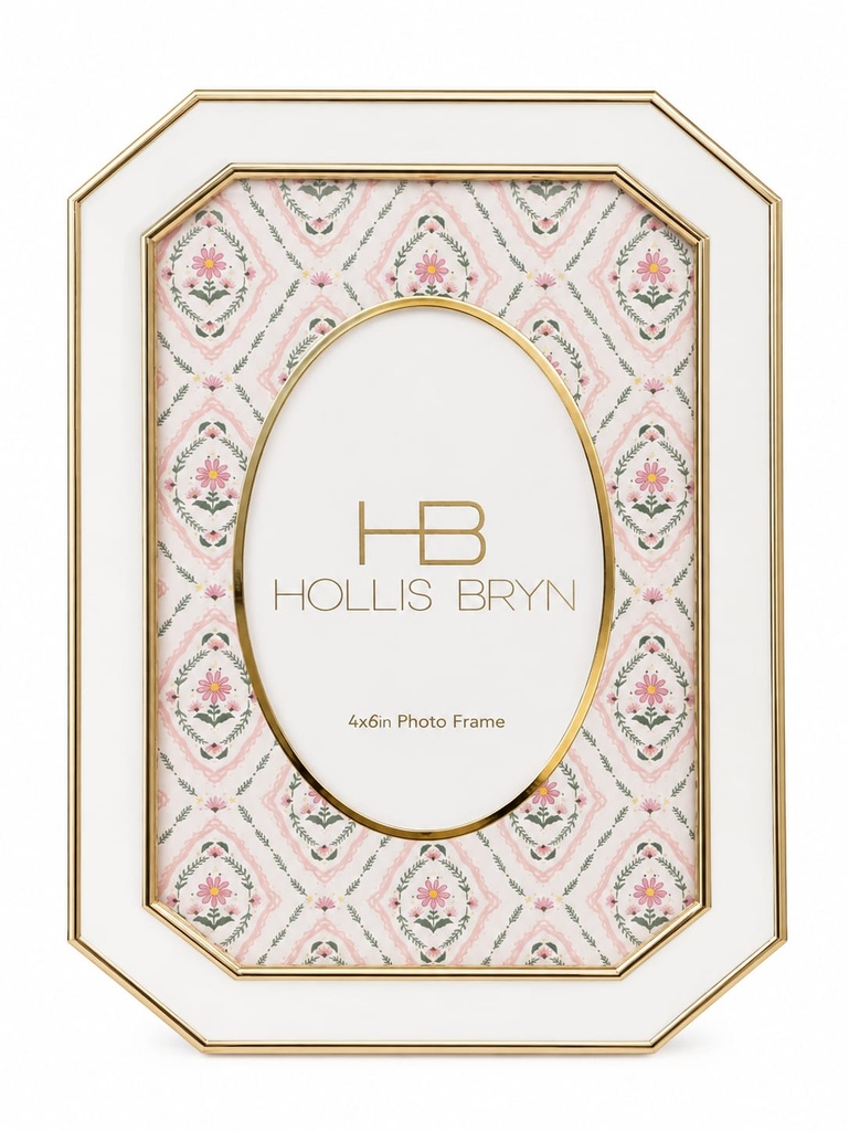 4" x 6" Hollis Bryn Gold & White Octagonal  Picture Frame 