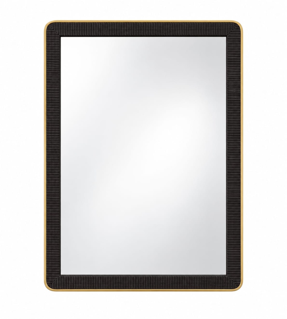 27" x 39" Black & Gold Framed Rectangular Mirror