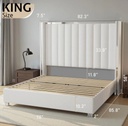 58"Tall Headboard-Velvet Upholstered King Bed