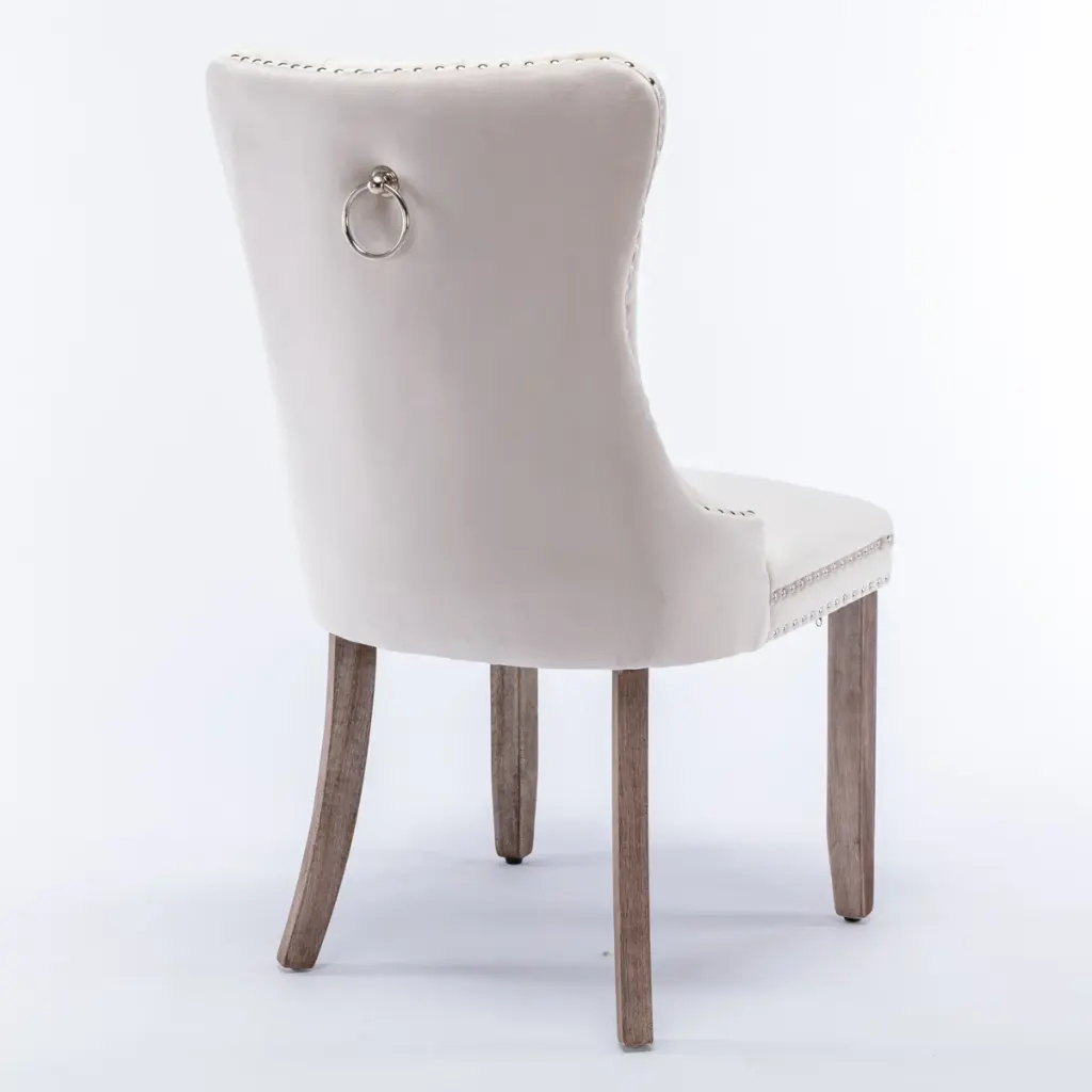 Velvet Tufted Dining Chair -Beige