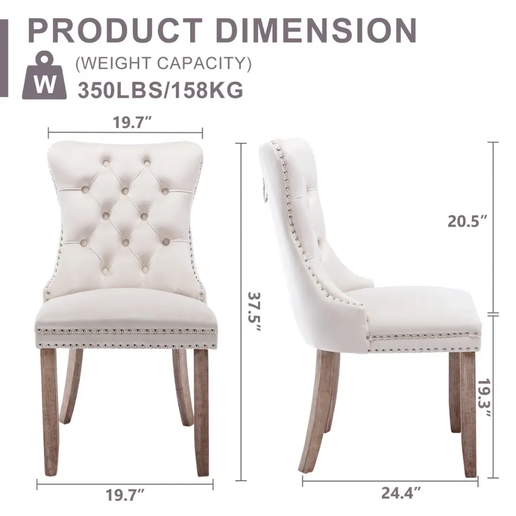 Velvet Tufted Dining Chair -Beige