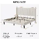 Canuto Ivory Bed with Wingback Headboard-King