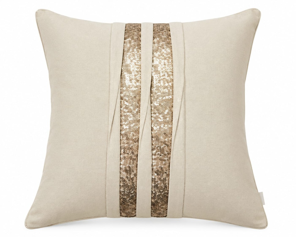  VELVET & SEQUIN PILLOW WITH FOLDED DETAILS  