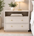 Whitewash Nightstand with Gold Pulls 