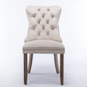 Velvet Tufted Dining Chair -Beige