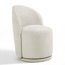 LIGHT SAND CHENILLE SWIVEL BARREL CHAIR 