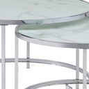 Metal/marble glass round side table LG