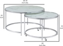 Metal/marble glass round side table LG