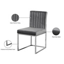 Dark gray velvet with chrome legs bar stool