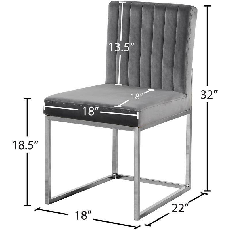 Dark gray velvet with chrome legs bar stool