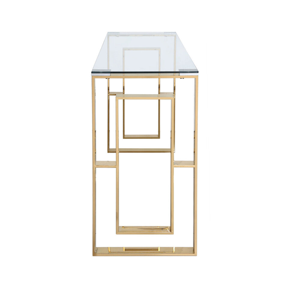 Gold metal/glass console table