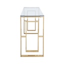 Gold metal/glass console table