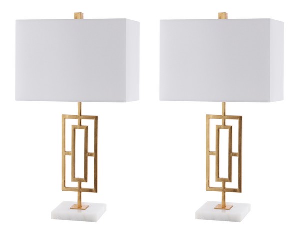 Amora 26.25" gold leaf/white table lamp