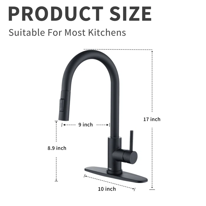 PULL DOWN SINGLE HANDLE FAUCET - MATTE BLACK