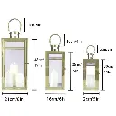 15''H Stainless Steel Tabletop Lantern-GOLD - MEDIUM