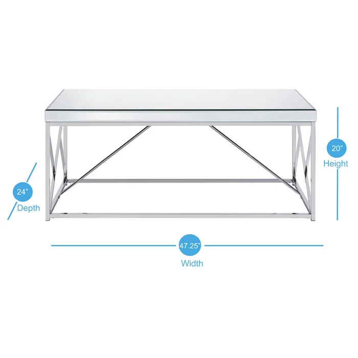 Flori Glass Top Coffee Table-Chrome 