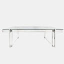 METAL 55" COFFEE TABLE, SILVER