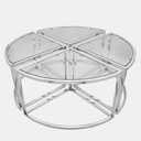 METAL PULL OUT COFFEE TABLE, SILVER 