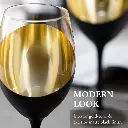 14OZ. WINE GLASS SET BLACK & GOLD