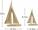 GOLD SAILBOAT DECOR SET OF 2