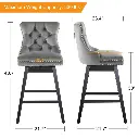 30.7" GREY SWIVEL BAR STOOL