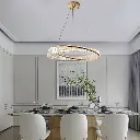 GOLD AND CRYSTAL GEOMETRIC LED CHANDELIER LIGHT FIXTURE
