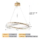 GOLD AND CRYSTAL GEOMETRIC LED CHANDELIER LIGHT FIXTURE
