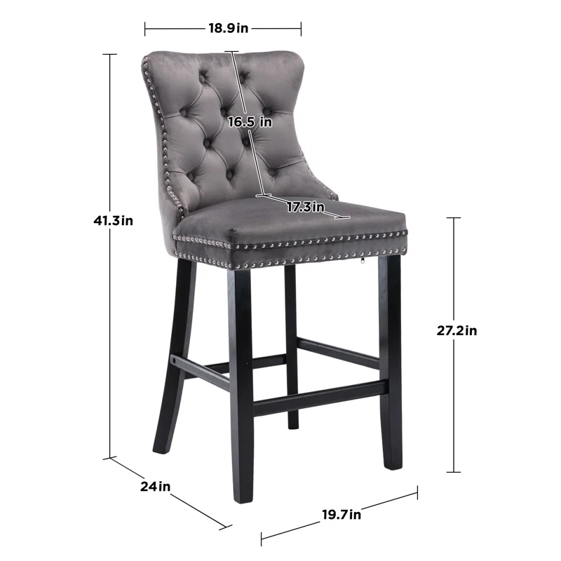 27.2 MODERN VELVET BAR COUNTER STOOL