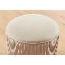  WIDE VELVET ROUND POUF OTTOMAN - TAUPE