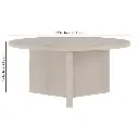 3' ALDER WHITE ROUND COFFEE TABLE - 3 LEG PLANK BASE