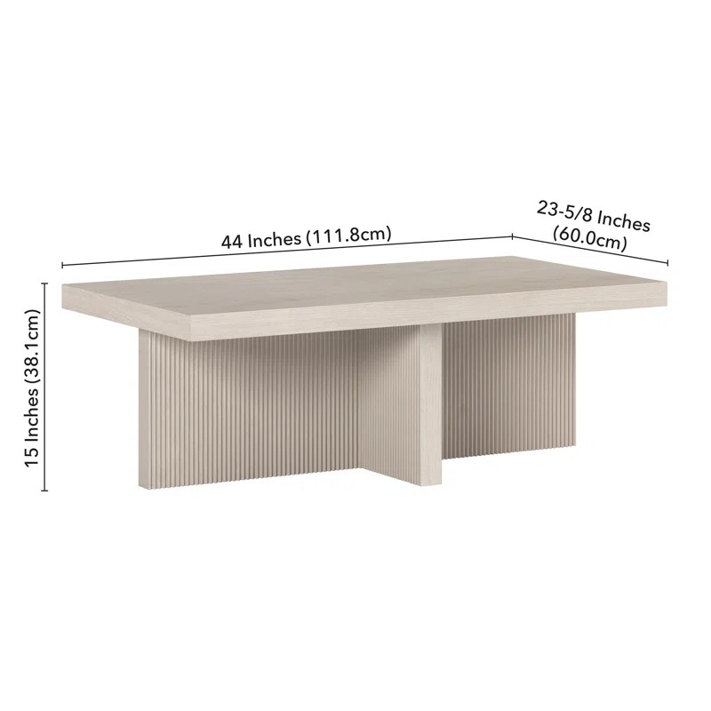 ALDER WHITE RECTANGULAR COFFEE TABLE