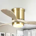 52" 3 BLADE STANDARD CEILING FAN BEIGE AND GOLD FINISH