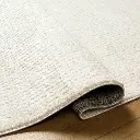 8x10' SOLID CREAM MACHINE WOVEN AREA RUG