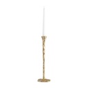 METAL, 11" FORGED TAPER CANDLEHOLDER, 
GOLD