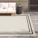 ABSTRACT MACHINE WOVEN AREA RUG OFF-WHITE RECTANGLE 8' x 10'