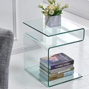  S SHAPED TEMPERED GLASS SIDE TABLE