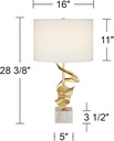 ABSTRACT SCULPTURE MODERN GLAM LUXE END TABLE LAMP - GOLD & MARBLE