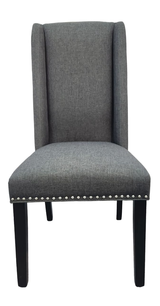 Baron Fabric Gray Studded Dining Chair 